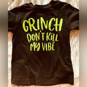 Holiday Black TShirt "Grinch Dont Kill MY Vibe"- 3T/4T
